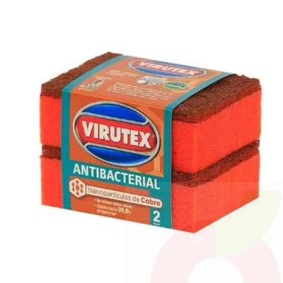 Esponja lisa Cobre Antibacterial Virutex 2 Unidades 