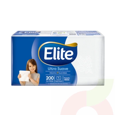 Servilleta de Mesa Blanca Elite 200 Unidades 