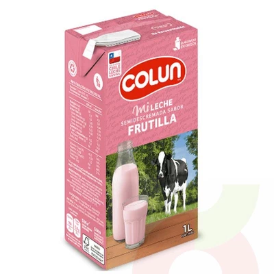 Leche Semidescremada Frutilla Colun 1Lt
