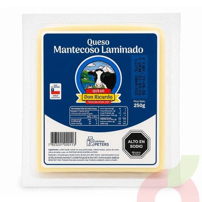 Queso Mantecoso Laminado Don Ricardo 250Gr 