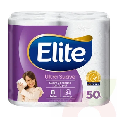 Papel Higiénico Doble Hoja Elite 50Mt 8 Unidades