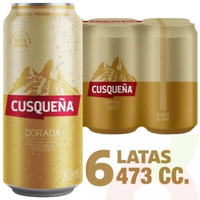 Pack Cerveza Cusqueña Dorada 473Cc 6 Unidades