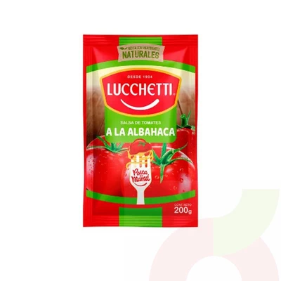 Salsa Tomate con Albahaca Lucchetti 200Gr