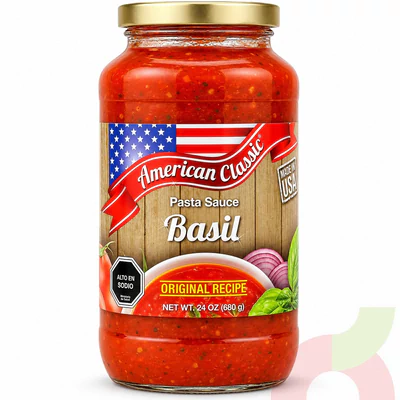 Salsa Tomate con Albahaca American Classic 680Gr