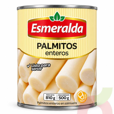 Palmitos Enteros Esmeralda 810Gr - 500Gr Drenado