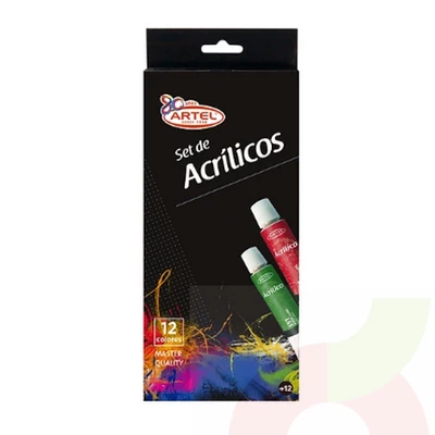 Set Acrílicos 12 Colores Artel