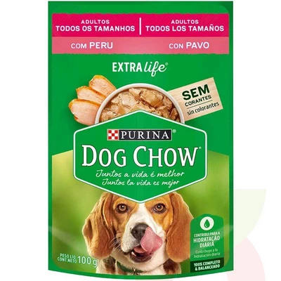Sachet Adulto Todos Los Tamaños Pavo Extra Life Dog Chow 100Gr