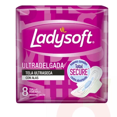 Toallitas Higiénicas Ultradelgada Ultraseca Ladysoft 8 Unidades