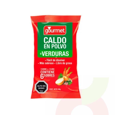 Caldo en Polvo de Verduras Gourmet 48Gr