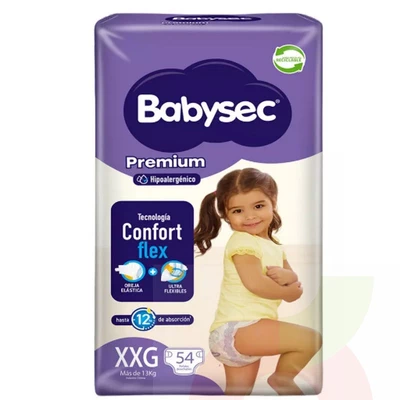 Pañales Babysec Premium XXG 54U 