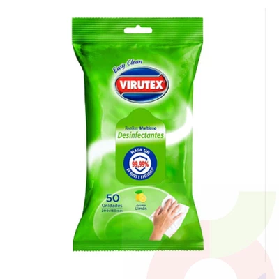 Toallas Multiusos Desinfectantes Limón Virutex 50 Unidades