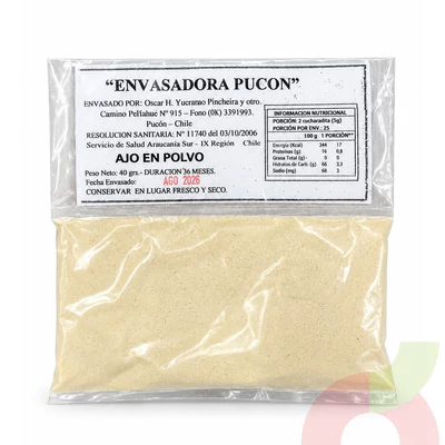 Ajo Polvo Evasadora Pucón 40Gr