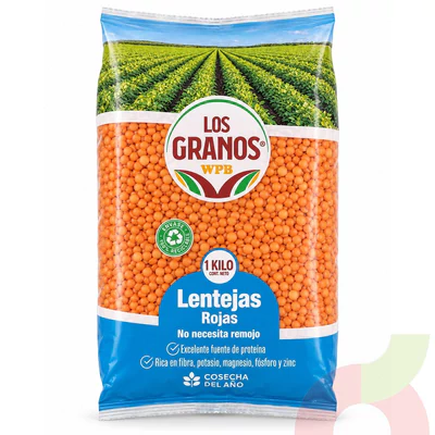 Lentejas Rojas Los Granos 1Kg