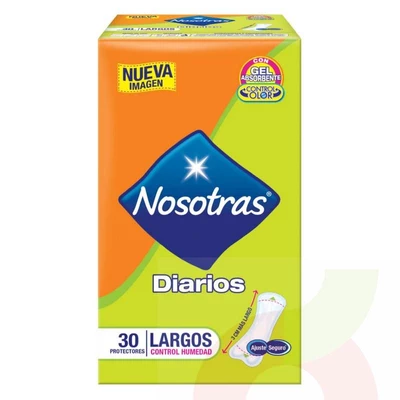 Protector Diarios Largos Control Humedad Nosotras 30 Unidades