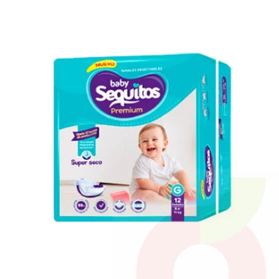 Pañales Sequitos G 12 Unidades