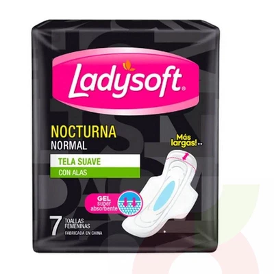 Toallitas Higiénicas Normal Nocturna Suave Ladysoft 7 Unidades