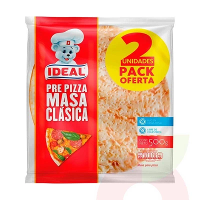 Pre Pizza Masa Clásica Ideal 500Gr 2 Unidades