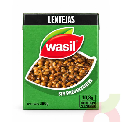 Tetrapack Lentejas Wasil 380Gr - 230Gr Drenado
