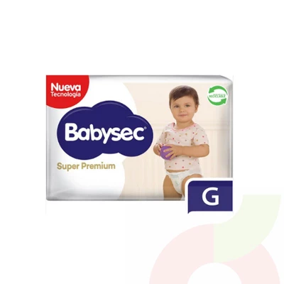 Pañales Babysec Super Premium G 68 Unidades
