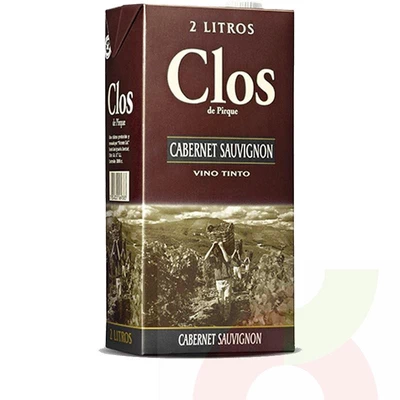 Vino Tetrapack Cabernet Sauvignon Tinto Clos de Pirque 2Lt