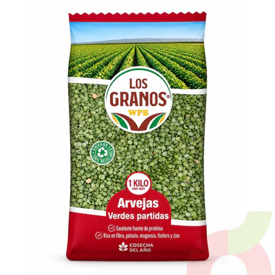 Arvejas Verdes Partidas Los Granos 1Kg