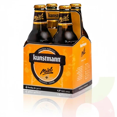 Pack Cerveza Miel Kunstmann 4 Unidades 330 Cc
