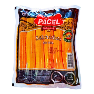 Salchichas Sin Piel Pacel 500Gr