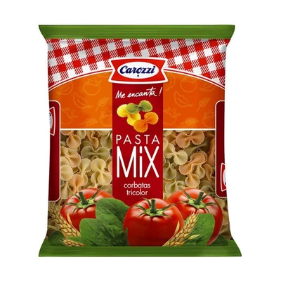 Pasta Corbatas Tricolor Carozzi 400Gr