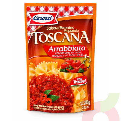 Salsa de Tomate Toscana Arrabiata Carozzi 200Gr