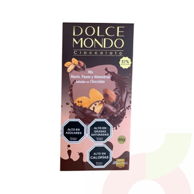 Mix Maní, Pasas y Almendras Dolce Mondo 60gr 