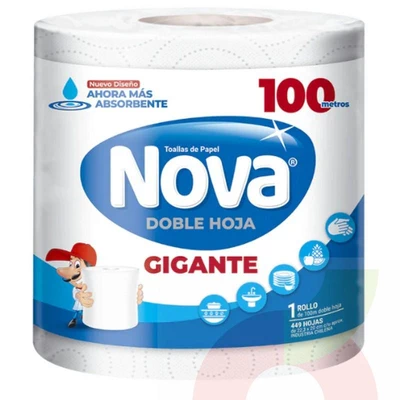Toalla Papel Gigante Doble Hoja Nova 100Mt