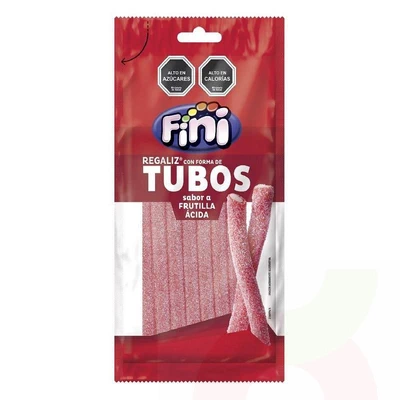 Regaliz Acido Sabor Frutilla Fini 80Gr