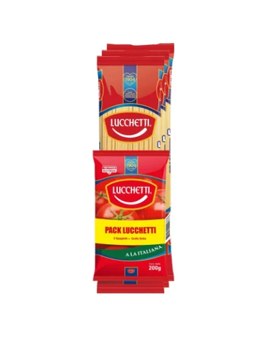 Pack Spaghetti N°5 + Salsas Italianas Lucchetti 400Gr 3 Unidades