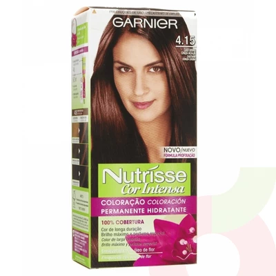 Tintura Pelo Nutrisse Cor Intensa 4.15 Castaño Ceniza Caoba Garnier