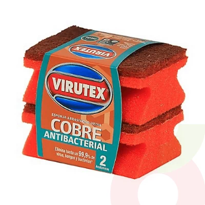Esponja Acanalada de Cobre Antibacterial 2 Unidades