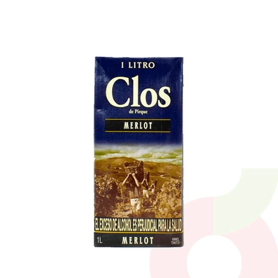 Vino Tetrapack Merlot Clos de Pirque 1Lt