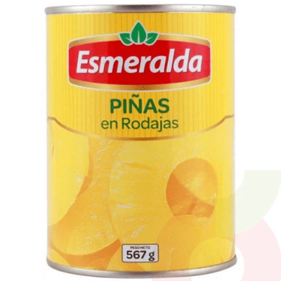 Piña en Rodajas Almíbar Esmeralda 567Gr