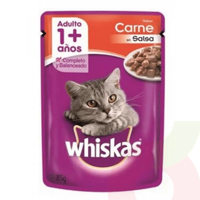 Sobre sabor Carne en salsa Whiskas 85Gr Adulto