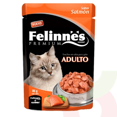 Trocitos en Salsa Sabor Salmón Premium Felinnes 85Gr