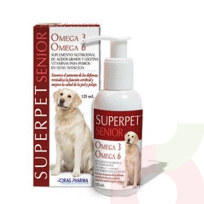 Suplemento Nutricional Ácidos Grasos, Lecitina, Vitamina E, Omega 3 y 6 SuperPet Senior 125Ml