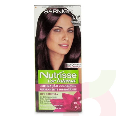 Tintura Pelo Nutrisse Cor Intensa 3.16 Castaño Oscuro Garnier