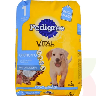 Alimento Perro Cachorro Etapa 1 Carne y Leche Pedigree 3Kg