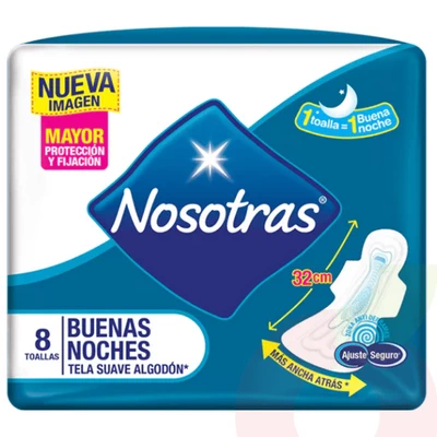 Toallitas Higiénicas Suave Algodón Buenas Noches Nosotras 10 Unidades