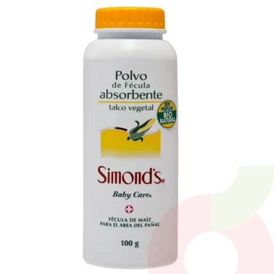 Talco Vegetal Absorbente Baby Care Simonds 100Gr