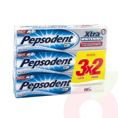 Pasta Dental Extra Whithening Pepsodent 90Gr 3 Unidades