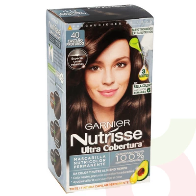 Tintura Pelo Nutrisse Ultra Cobertura 40 Castaño Profundo Garnier