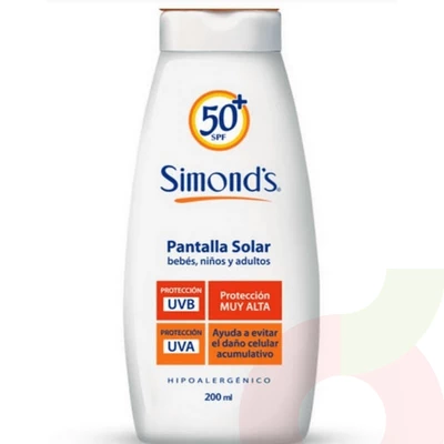 Pantalla Solar 50SPF Protección Muy Alta Simonds 200Ml