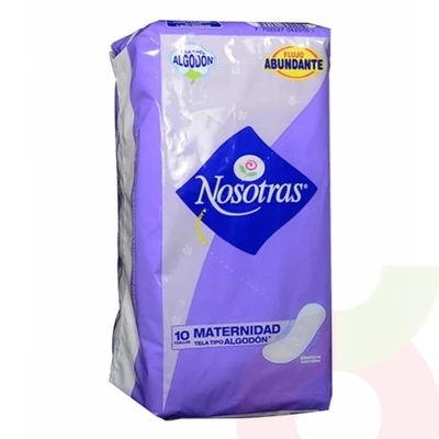 Toallitas Higiénicas Maternidad Algodón Nosotras 10 Unidades