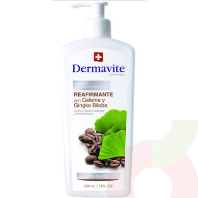 Crema Tratamiento Corporal Reafirmante Cafeína y Ginko Biloba Dermative 530Ml