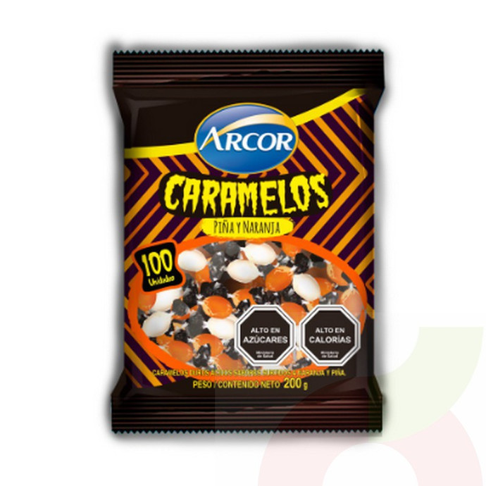 Halloween Caramelos sabor Piña y Naranja Arcor 200Gr  - Caramelos piña y naranja .jpg